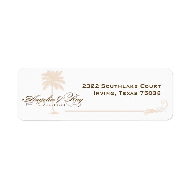 Custom Palm Tree Wedding Logo (Front)