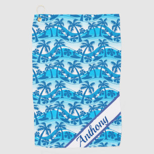 Custom Palm Trees and Surfers  Golf Towel