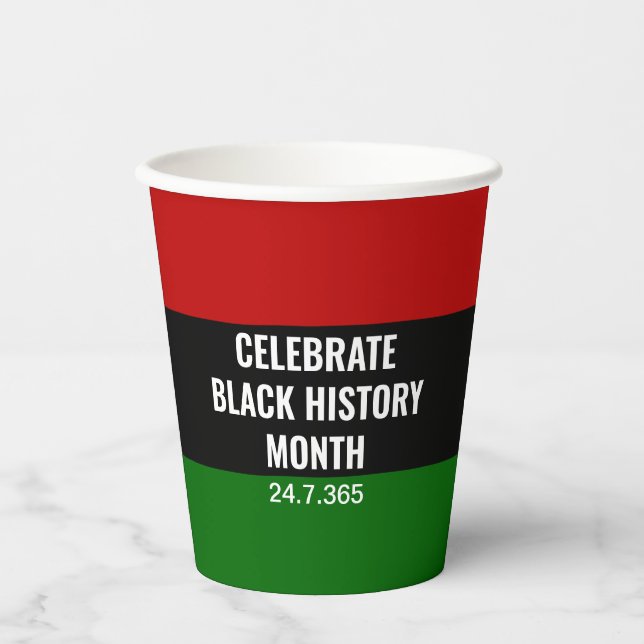 Custom Pan African Black History Month Paper Cups (Front)