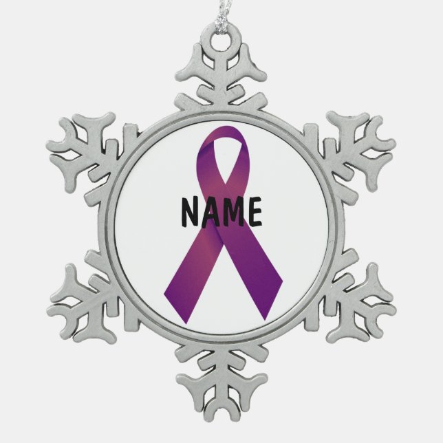 CUSTOM Pancreatic Cancer Memorial Ornament (Front)
