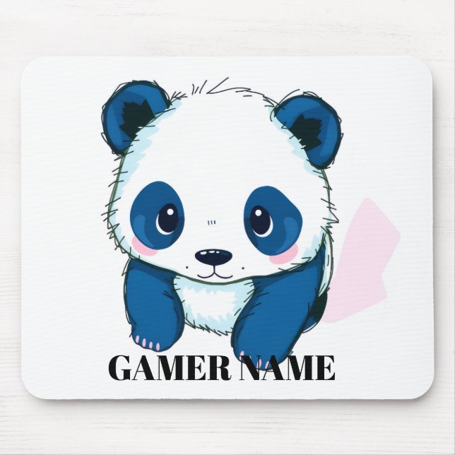 Custom Panda name Mouse Mat (Front)