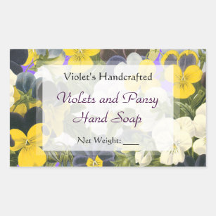 Custom Pansy and Violets Soap or Craft Stickers