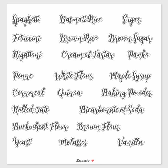 Custom Pantry Storage Canister Labels (Sheet)