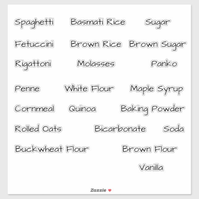 Custom Pantry Storage Canister Labels (Sheet)