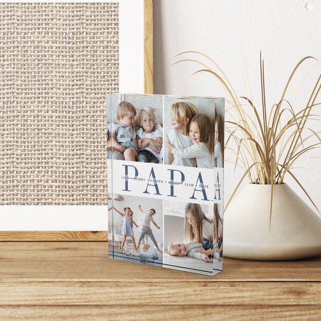 Custom Papa Grandchildren Photo Block (Creator Uploaded)