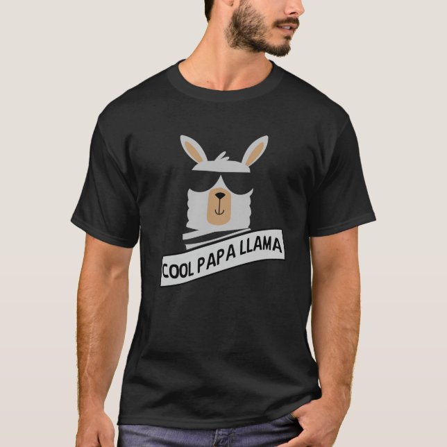 Custom Papa Llama Father's Day, Dad Grandpa Gift T-Shirt (Front)