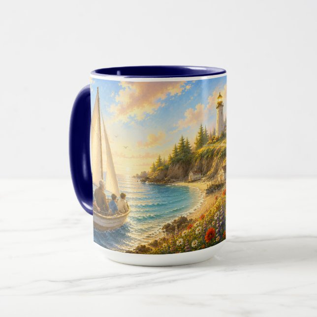 Custom Papa's First Mates Father's Day Mug (Front Left)