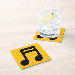 Custom paper coasters with classical music notes