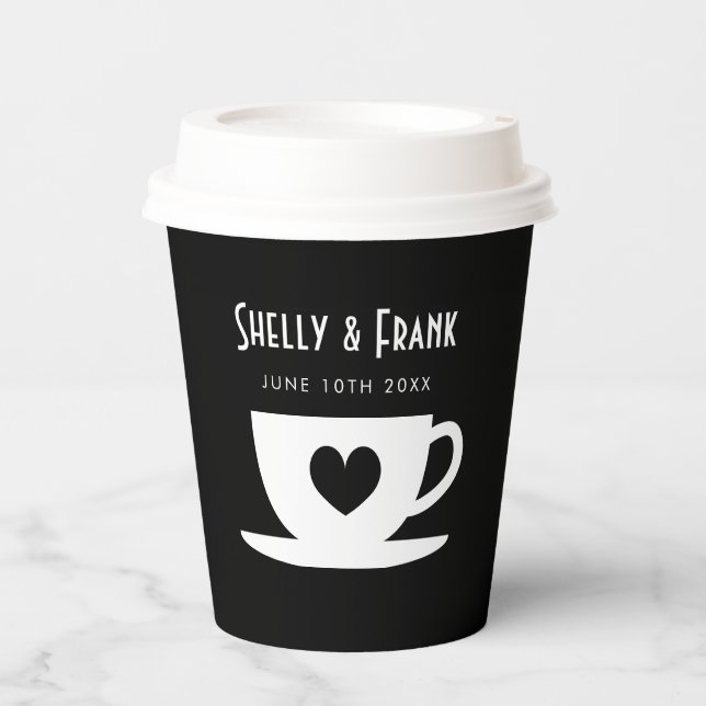 Custom paper coffee cups for wedding party (Front)