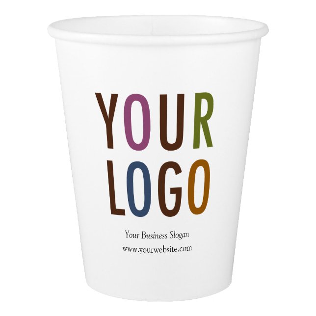 Custom Paper Cup Company Logo Promotional Bulk (Front)
