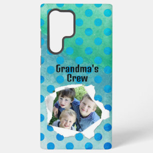 Custom Paper Hole Photo Blue Dots Template Samsung Galaxy Case