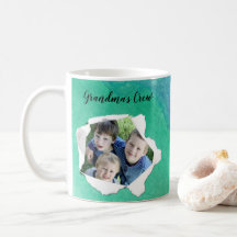 Custom Paper Hole Photo Blue Green Watercolor