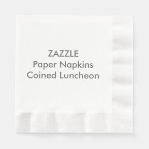 Custom Paper Napkins WHITE COINED LUNCHEON