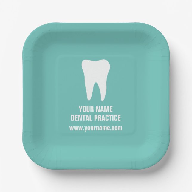 Custom paper plates for dental office party (Front)