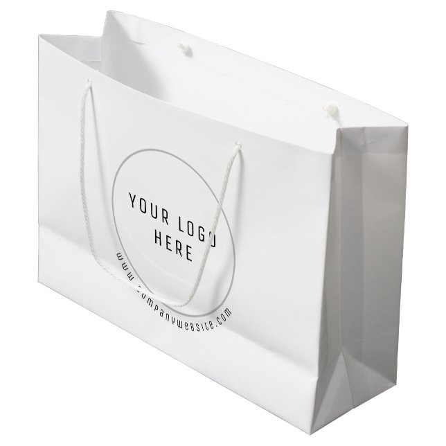 Custom Paper Shopping Bag with Company Logo (Front Angled)