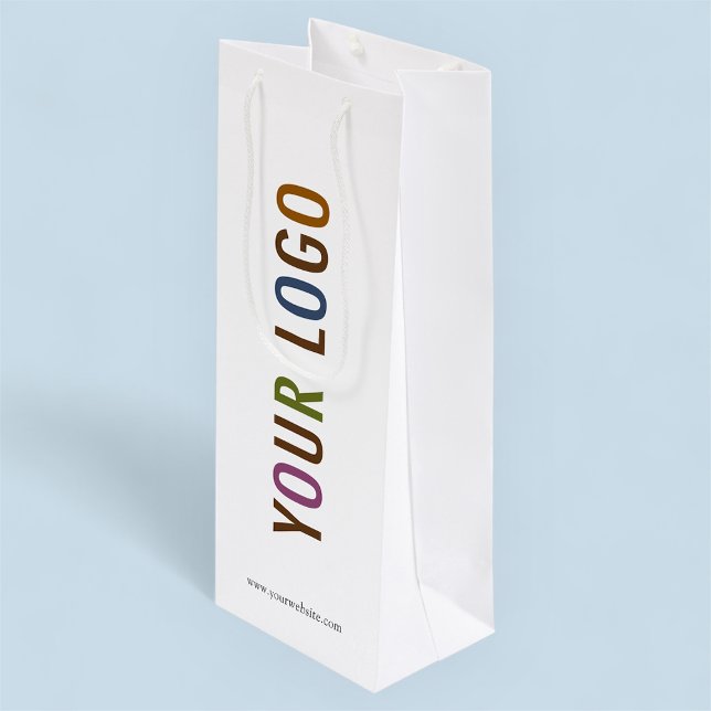 Custom Paper Wine Bag with Company Logo No Minimum (MISOOK White Wine Gift Bag with Logo)