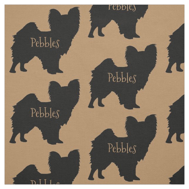 Custom Papillon Dog Fabric (Swatch)