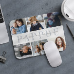 Custom Pappou Photo Collage Grandchildren Names Mouse Mat<br><div class="desc">Create a cool custom gift for the best grandpa around with this photo collage mousepad. Use the templates to add 6 photos, and personalise with his grandchildren's names or a custom message in the centre, overlaid on "PAPPOU" in soft grey lettering. Makes an awesome unique gift for Father's Day or...</div>