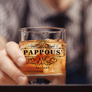 Custom Pappous' Bar Year Established Glass