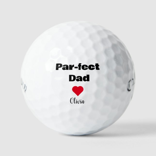 Custom Par-fect Dad Funny Father's Day gifts Golf Balls (Front)