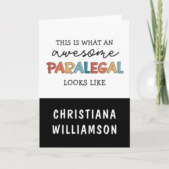 Custom Paralegal Awesome Legal Assistant Funny Card (Front)