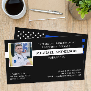 Custom Paramedic EMS Emergency Technician Photo Business Card