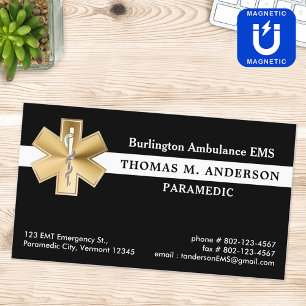 Custom Paramedic EMS EMT Ambulance Emergency Magnetic Business Card