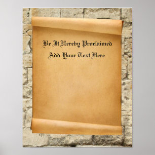 Custom Parchment Scroll Proclamation Poster