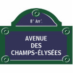 Custom Paris Street Sign Photo Sculpture Magnet<br><div class="desc">Custom Paris street sign acrylic cutout - personalise it with your own text or customise it further if you wish to change the layout and fonts.</div>