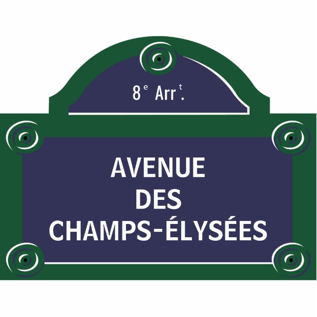 Custom Paris Street Sign Photo Sculpture Magnet (Front)