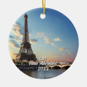 Custom Paris Travel Photo Christmas Tree Ceramic Tree Decoration