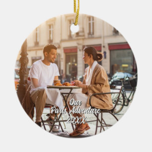 Custom Paris Travel Photo Christmas Tree Ceramic Tree Decoration