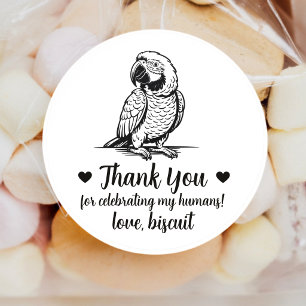 Custom Parrot Wedding Favour Stickers