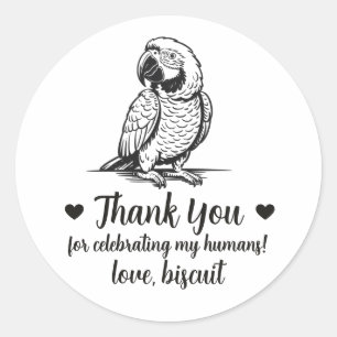 Custom Parrot Wedding Favour Stickers