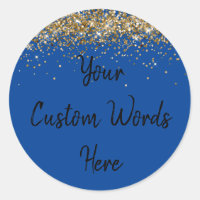 Custom Party Favour Birthday Royal Blue Gold Black