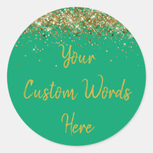 Custom Party Favour Personalised Birthday Green Classic Round Sticker