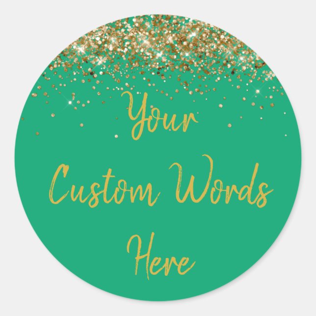 Custom Party Favour Personalised Birthday Green  Classic Round Sticker (Front)