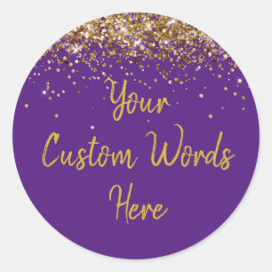 Custom Party Favour Personalised Birthday Purple Classic Round Sticker