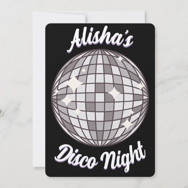 Custom Party Invitation - Disco Birthday Party (Front)