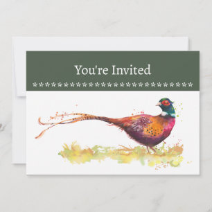Custom  Party Invite Custom Ring-Necked Pheasant