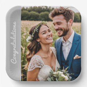 "Custom Party Plate – Photo & Text Minimalist"
