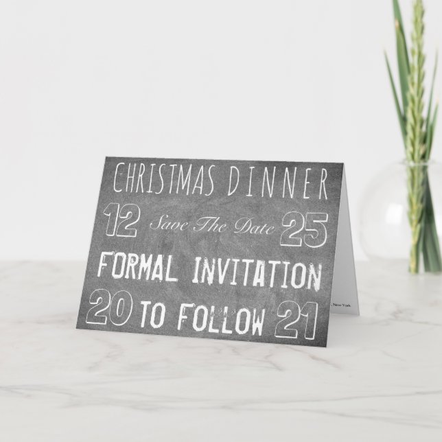 Custom Party Save The Date Christmas Dinner Card (Front)