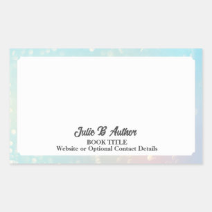 Custom Pastel Blue Custom Author Bookplate Rectangular Sticker