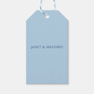 Custom pastel blue personalised minimalist name gift tags