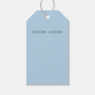 Custom pastel blue personalised minimalist name gift tags