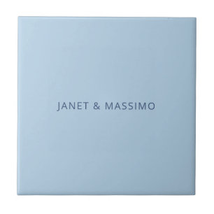 Custom pastel blue personalised minimalist name tile