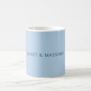 Custom pastel blue personalized minimalist name coffee mug