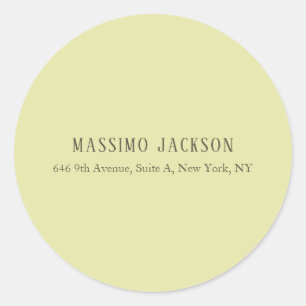 Custom pastel colour personalised minimalist name classic round sticker