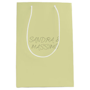 Custom pastel colour personalised minimalist name medium gift bag