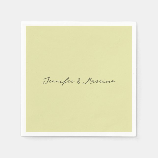 Custom pastel colour personalised minimalist name napkin (Front)